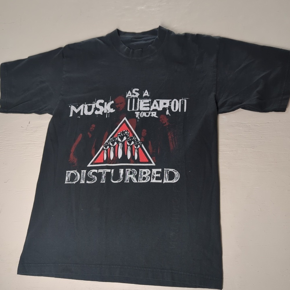 Disturbed Band T-shirt Music As A‎ Weapon Tour 2006, Double Sided And Inside Out